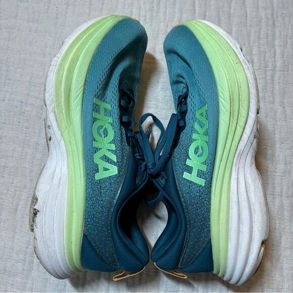 HOKA Men Bondi 8 Running Shoe Sneaker Deep Lagoon Ocean Mist US 8.5 D EU 42 - Picture 3 of 8
